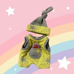 黄色にグレーのお星様のツナギセット