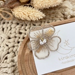 オーガンジー フラワー ヘアクリップ 〔gold〕