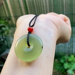 天然石　ネックレス　ペンダント　岫玉ネックレス　お守り　　平安玉　平安玉ネックレス