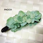 一点物です!!淡いグリーンの紫陽花バナナクリップ
