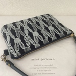 ミナペルホネン pomppiaとchouchoで作成しました持ち手付きポーチです