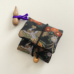 塗香入れ袋＊金襴 菊鳳凰 黒