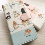 【iPhone】しば犬とガーランド手帳型スマホケース