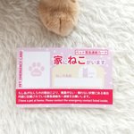 ペットのための緊急連絡カード(猫用)