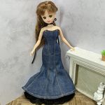 リカちゃん　マーメイドドレス　デニム風