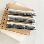 超 スリム ぺたんこ ペンケース フェイクレザー × クリスタル / タイル / ドット