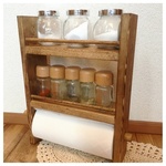感謝価格＊2段 ＊h34.5 kitchen paper rack ⁑キッチンペーパースパイスラック 全茶