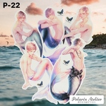 【P-22】ポラリスさんちの人魚　人物ステッカー　コラージュ素材