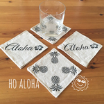 ♪再販♪リネンのalohaなコースター  2枚セット
