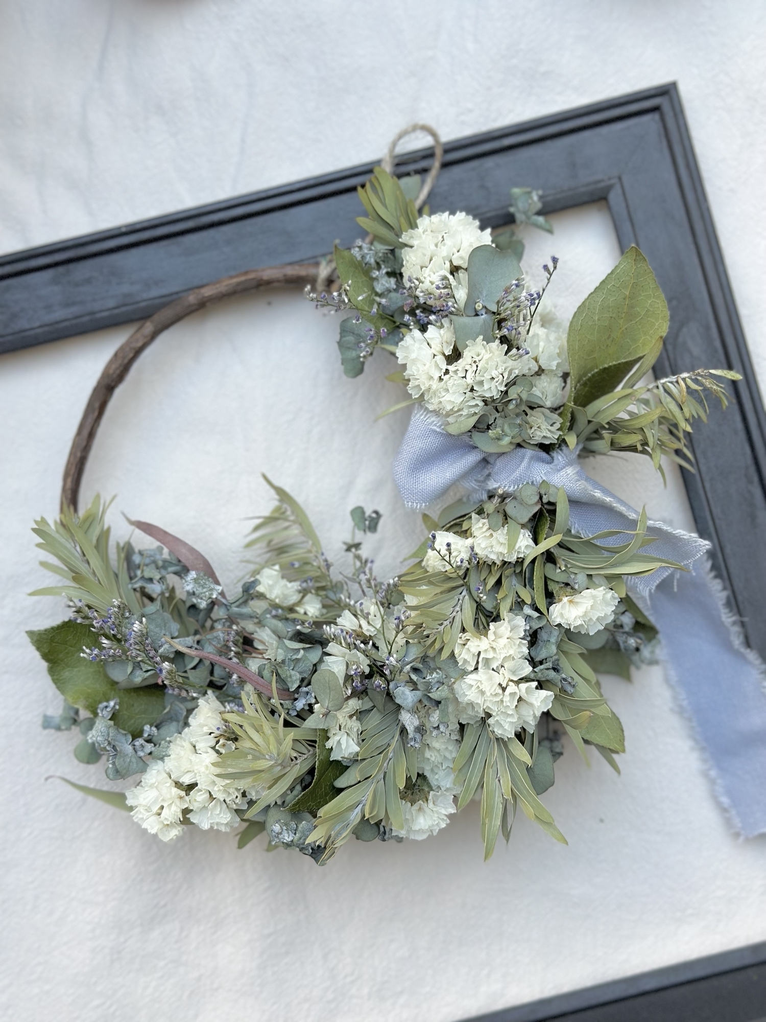 お得なセットミモザとアンティーク紫陽花のリース＆スワッグセット春