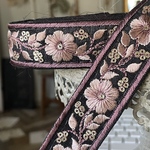 [♡実物のお色味と違う場合があります] インド刺繍リボン　花　インド刺繍　スパンコール　刺繍リボン　リボン　りぼん　※10月8日よりゆうパケットにて発送