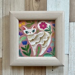 原画　「花咲くねこ・シロネコ」