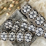 50cm  インド刺繍リボン  シルク  花柄  8  #sm30