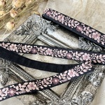 50cm  インド刺繍リボン  シルク　花柄  くすみピンク  #ns15