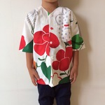 お祭り☆こども鯉口シャツ（夏の花/あか）