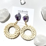 《紫陽花×アメジストラタンフープピアス/イヤリング》