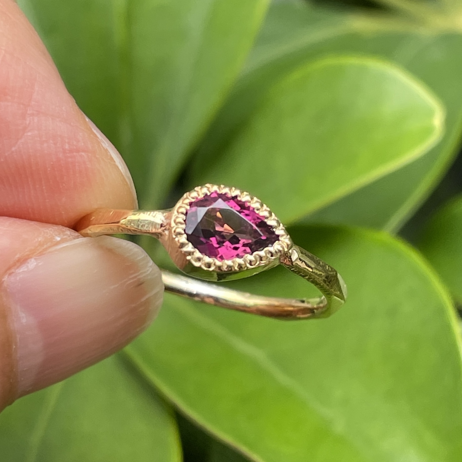 ピンクトルマリン　ペアシェイプカット　0.6ct　シルバーSV925リング