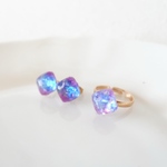 紫陽花ジュエリー 耳飾りとリングセット ピアス/イヤリングあり  サージカルステンレス　金属アレルギー対応　 