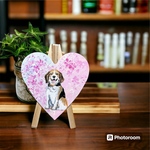 ビーグルと桜の絵　桜　犬の絵　ビーグル　小さい絵