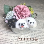 mmountain様専用ページ　ペキニーズ&黒猫　造花　ねこ　いぬ　わんこ