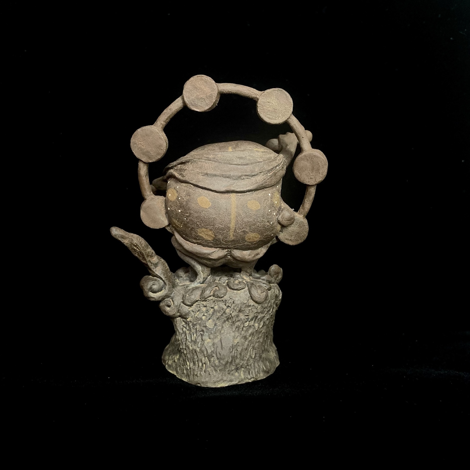 風神雷神像(アメフクラガエルver.)　カエル　フィギュア　ガレージキット ART IN GASHAPON カエルの風神雷神像 ガチャ 雷神像 風神像 木像