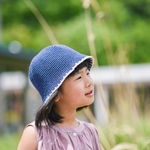 《kids》コットンバケットハット 46〜50cm ネイビーブルー