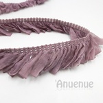 シフォン ループフリンジリボン（Lavender / ラベンダー）×50cm