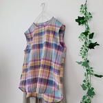 SALE！リネン後ろループボタンタンクトップ