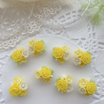 ランダム　2個  樹脂　パーツ      ブーケ  　薔薇  黄色　53