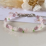 【期間限定】紫陽花ビーズブレスレット💠🌿‬ ܸ パープル系