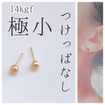 つけっぱなし＊14kgfシンプルゴールドピアス