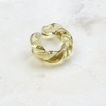 TWIST earcuff ( smoky yellow/スモーキーイエロー ) // イヤーカフ レジン イヤカフ