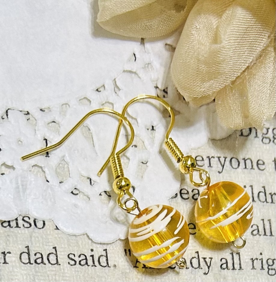 ヨーヨーピアス（黄色） 浴衣に似合う ヨーヨーピアス - handmade accessories shop rin.ren
