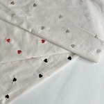 original cotton刺繍生地（ミニハート刺繍）　3色から選択韓国生地
