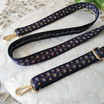 No.110 (ネイビー) インド刺繍ショルダーストラップ　スマホショルダー　バッグショルダー　インド刺繍アクセサリー