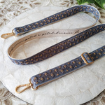 No.112 (ブルー) インド刺繍ショルダーストラップ　スマホショルダー　バッグショルダー　インド刺繍アクセサリー