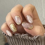 卒業式 結婚式 成人式 クリアグレージュニュアンス✨マグネットネイル