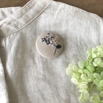 刺繍ブローチ　紫陽花