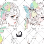 【C389】teatea.オリジナル 人物ステッカー