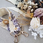 【new】ハンドストラップ　インド刺繍リボン　スマホストラップ　イエロー&パープル