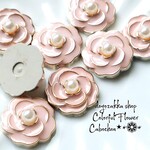 【45】☆8こ☆1.7cmパール調アクリルフラワーカボション　ピンク　