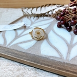 dryflower ring white/ドライフラワー  レジン
