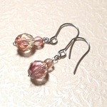 サージカルステンレスピアス　チェコファイヤーポリッシュ　ピンキッシュ