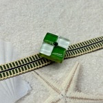 5202真田紐＆ガラスタイル帯留め 浴衣 　夏祭り　イベント 　帯締め