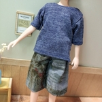 再販3※上下2点セット   半袖 ニット トップス ハーフパンツ ズボン リカちゃん彼氏 ボーイフレンド 服 夏 はるとくん