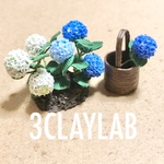 ☆送料無料☆ずっと一緒だよ/青＋白　紫陽花　バスケット付き