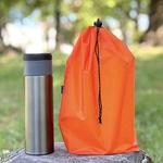 【L 5L】　軽量 ナイロン巾着袋　登山 キャンプ 旅行 ピクニック 大きめ スタッフサック　撥水 アウトドア ポーチ バッグインバッグ　大容量　着替え袋　オレンジ　差し色