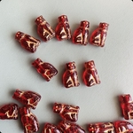 【2コセット】JIRI＊IVANA#czech beads#チェコビーズ　cat15✖️9㍉　garnet red/bronze