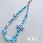 ビーズストラップ🧸🩵スマホストラップ🫧ハンドストラップ🩵ファンシーサイダーブルー¨̮*/MIMI. 