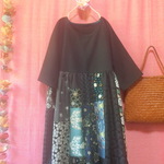 【ミナペルホネン】北欧パッチワーク ワンピース black